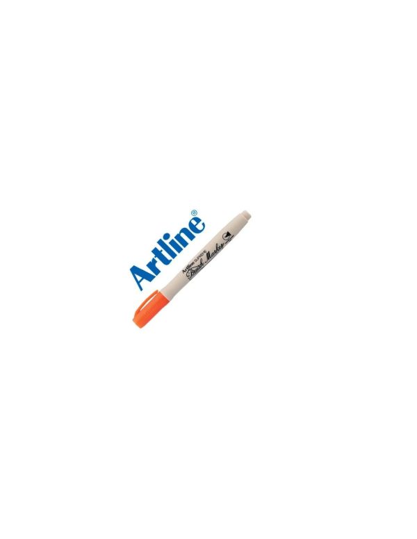 Rotulador artline supreme brush pintura base de agua punta tipo pincel trazo variable naranja.