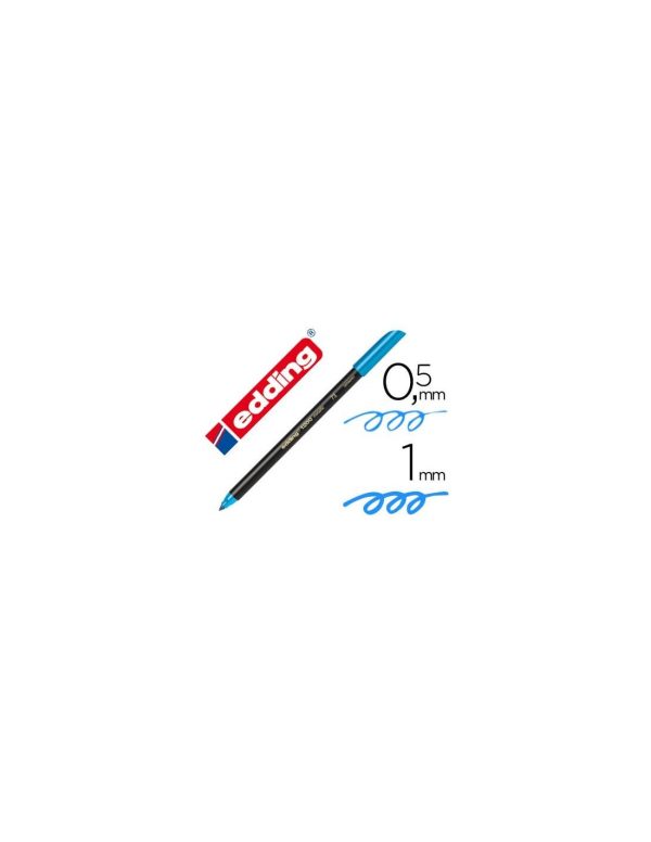 Rotulador edding punta fibra 1200 azul claro n.10 -punta redonda 0.5 mm.