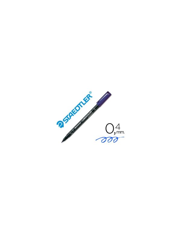 Rotulador staedtler lumocolor retroproyeccion punta de fibrapermanente 313-3 azul punta super fina redonda 0.4 mm.