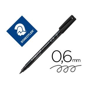 Rotulador staedtler lumocolor retroproyeccion punta de fibrapermanente 318-9 negro punta fina redonda 0.6 mm.