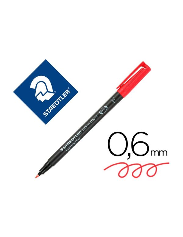 Rotulador staedtler lumocolor retroproyeccion punta de fibrapermanente 318-2 rojo punta fina redonda 0.6 mm.