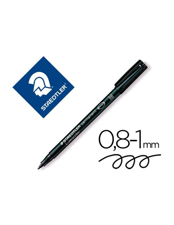 Rotulador staedtler lumocolor retroproyeccion punta de fibrapermanente 317-9 negro punta media redonda 0.8-1 mm.