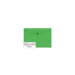 Carpeta liderpapel dossier broche polipropileno tamaño sobre americano 260x140mm verde translucido.