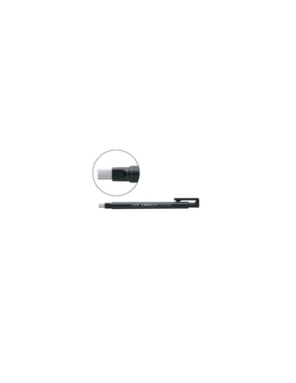 Portagomas tombow con clip punta goma blanca rectangular 2,5 x 5 mm color negro.