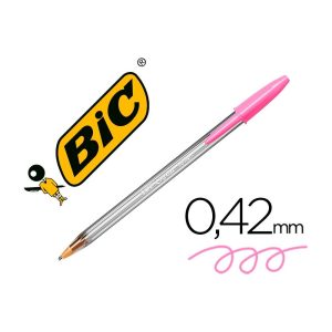 Boligrafo bic cristal fun rosa punta 1,6 mm.