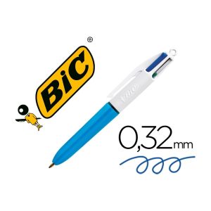 Boligrafo bic cuatro colores mini punta media 1mm.