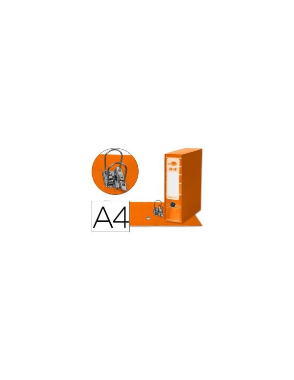 Archivador de palanca liderpap el a4 filing system forrado sin rado lomo 80mm naranja con caja y compresor metalico.