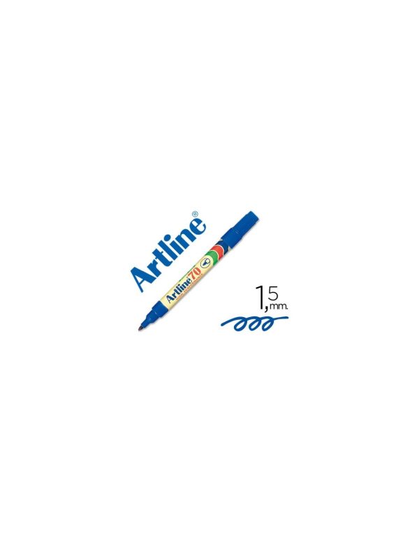 Rotulador artline marcador permanente ek-70 azul -punta redonda 1.5 mm -papel metal y cristal.