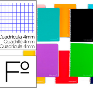 CUADERNO ESPIRAL LIDERPAPEL FOLIO WITTY TAPA DURA