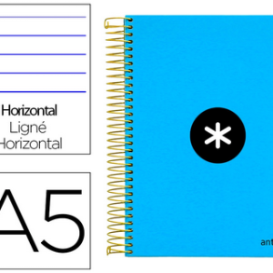 CUADERNO A5 ESPIRAL TAPA DURA RAYAS ANTARTIK