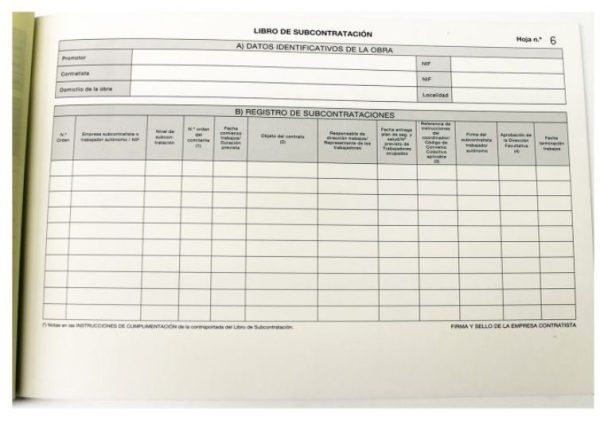 LIBRO DE SUBCOTRATACION - Imagen 3